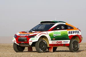 Dakar 2009 z czterema Mitsubishi Racing Lancer 1