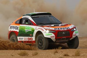 Dakar 2009 z czterema Mitsubishi Racing Lancer 3