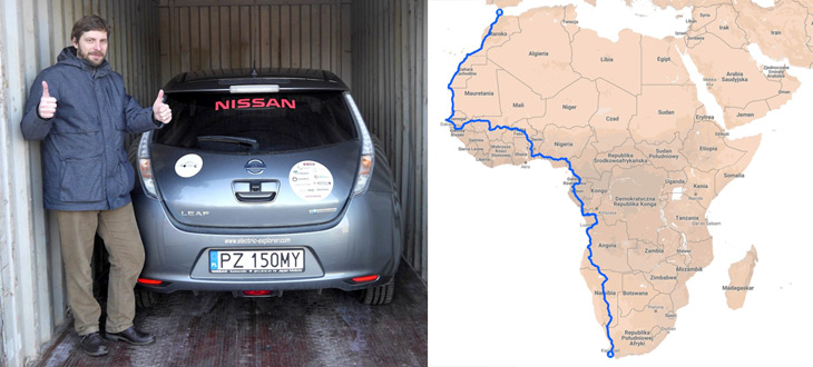 Nissanem LEAF przez Afryk