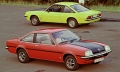 Opel Manta B SR (na przodzie), GTE (w tle) 1975